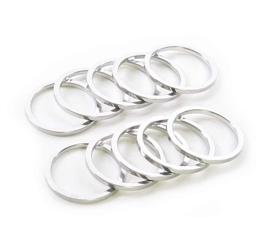 Wheels Manufacturing, Headset Spacer, 1-1/8'', Height: 2.5mm, Aluminum, Silver, 5pcs