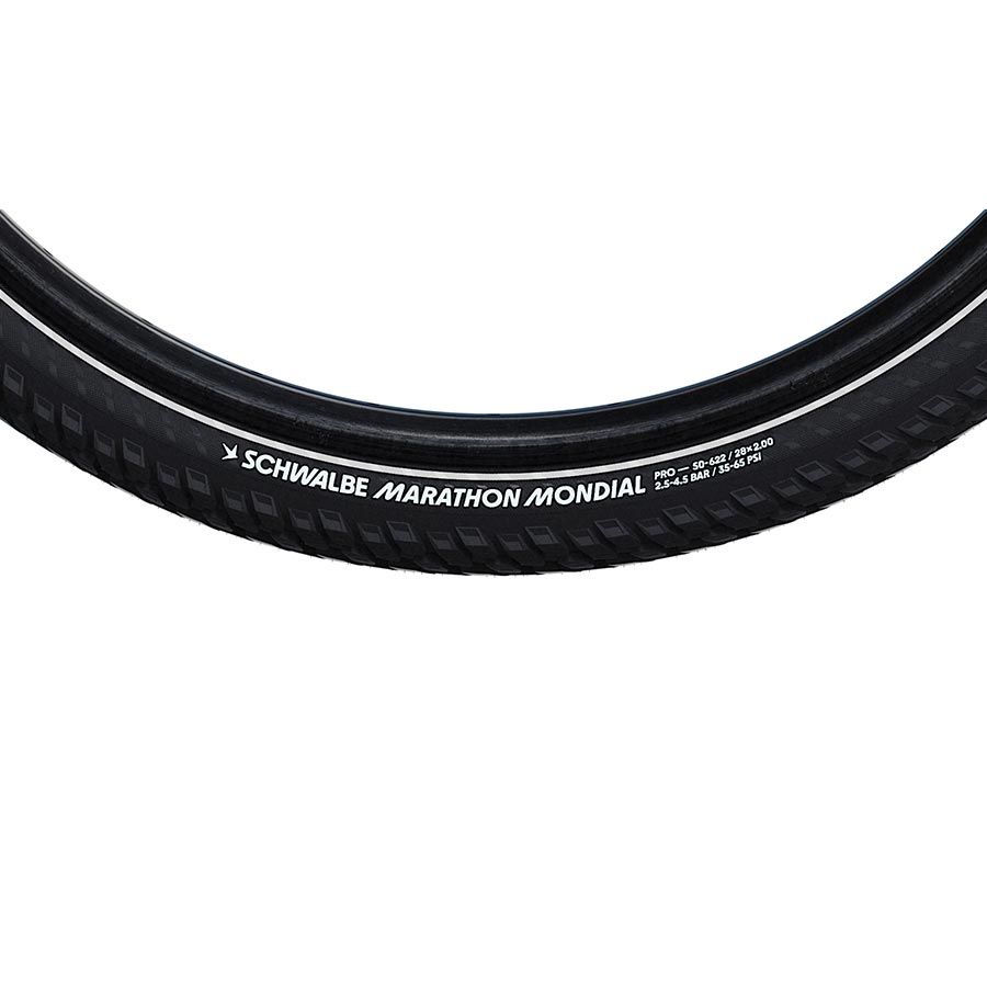 Schwalbe, Marathon Mondial, Hybrid Tire, 700x50C, Folding, Clincher, Addix, V-Guard, 67TPI, Black