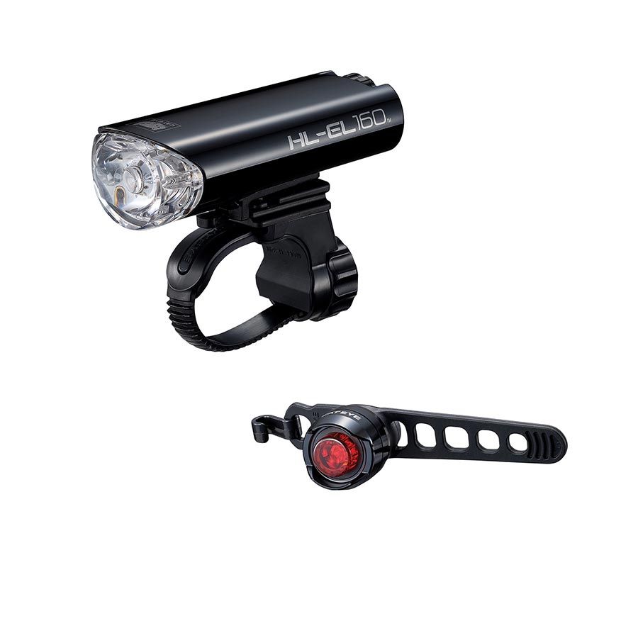 CatEye, HL-EL160 &amp; Orb, Light, Set, Black