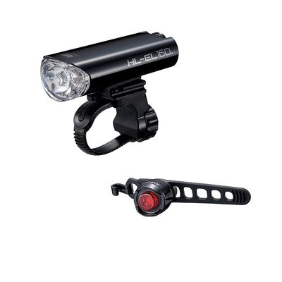 CatEye, HL-EL160 &amp; Orb, Light, Set, Black