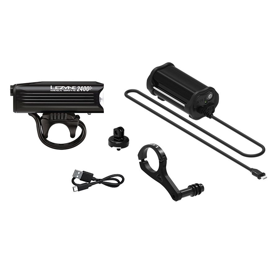 Lezyne, Mega Drive 2400+ Loaded, Light, Front, Black