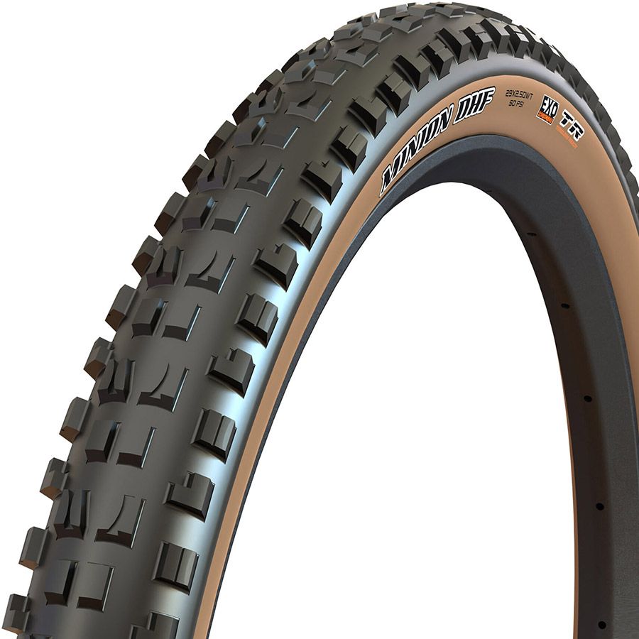 Maxxis, Minion DHF, Mountain Tire, 29"x2.60, Folding, Tubeless Ready, Dual, EXO, 60TPI, Tanwall