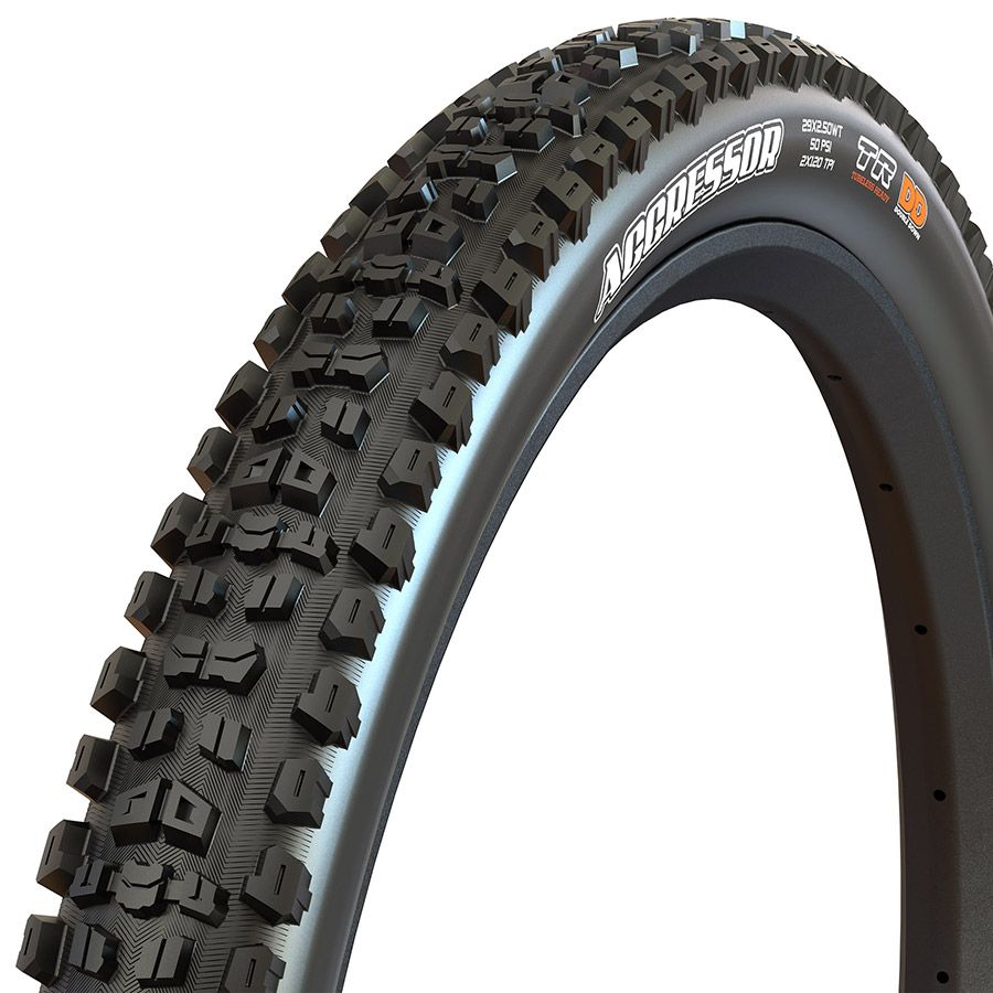 Maxxis, Aggressor, Mountain Tire, 27.5''x2.50, Folding, Tubeless Ready, Dual, EXO, Wide Trail, 60TPI, Black