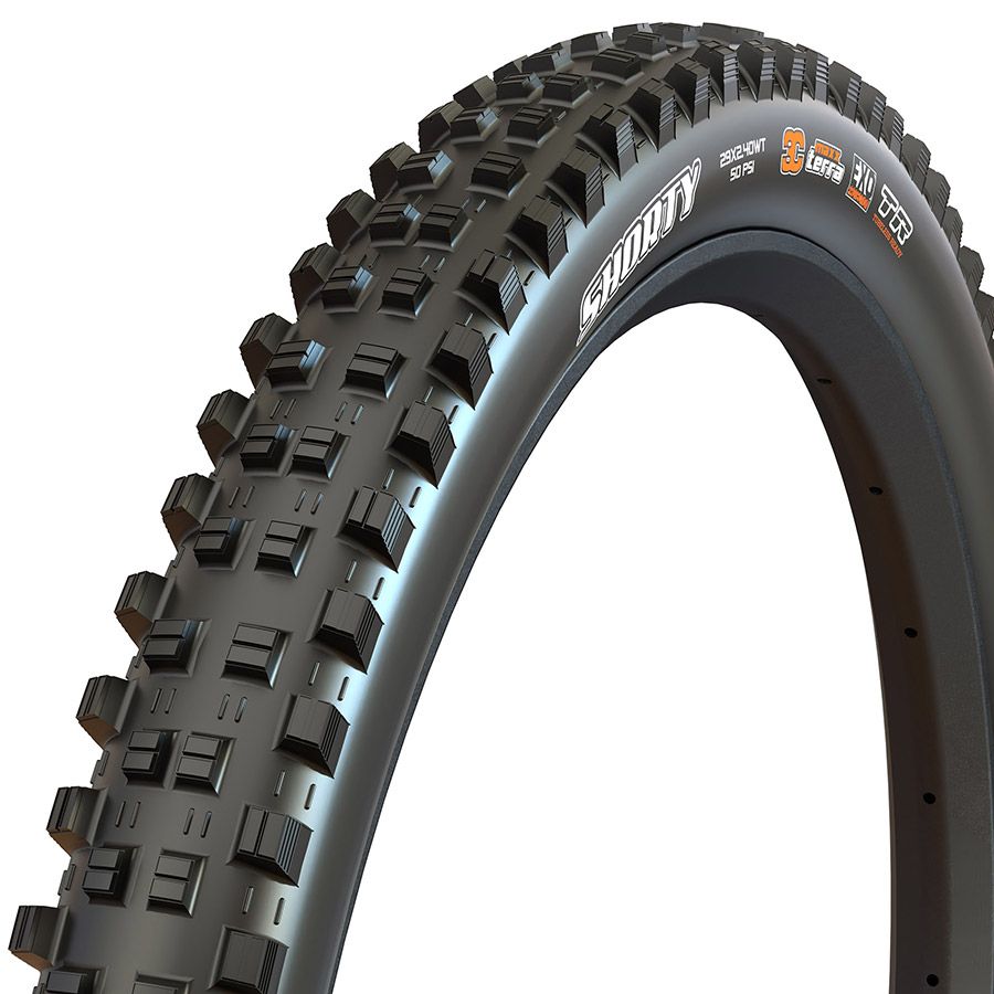 Maxxis, Shorty, Mountain Tire, 27.5"x2.40, Folding, Tubeless Ready, 3C Maxx Grip, Double Down, Wide Trail, 120x2TPI, Black