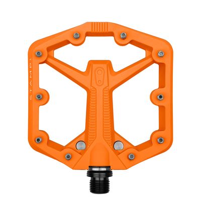 crankbrothers, STAMP 1, Platform Pedals, Body: Composite, Spindle: Cr-Mo, 9/16'', Orange, Pair, Small