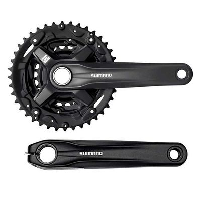 Shimano, FC-MT210-3, Crankset, Speed: 9, Spindle: 24mm, BCD: Rivets, 22/32/44, Hollowtech II, 175mm, Black, MTB