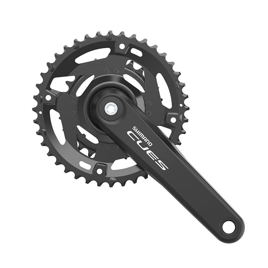Shimano, CUES FC-U4010-2, Crankset, Speed: 9/10/11, Spindle: 24mm, BCD: Rivets, 26/40, 24mm, 175mm, Black, MTB/Boost, EFCU40102EX06X