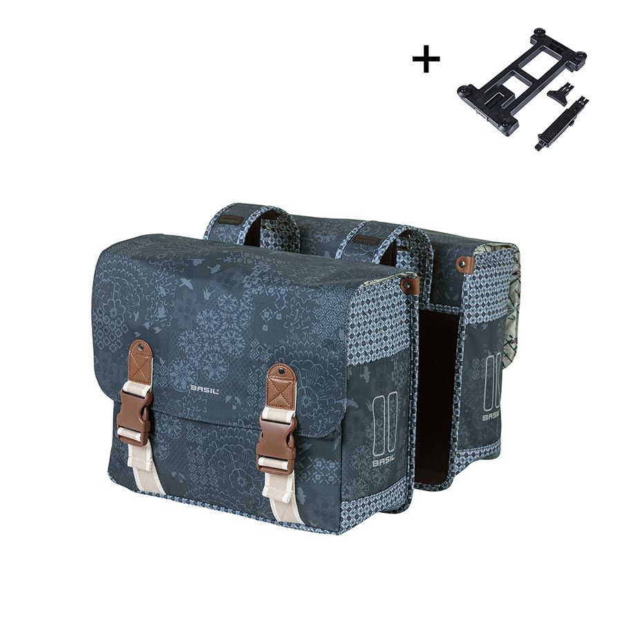 Basil, BohĂ¨me Double, Pannier, 35L, Blue, Pair