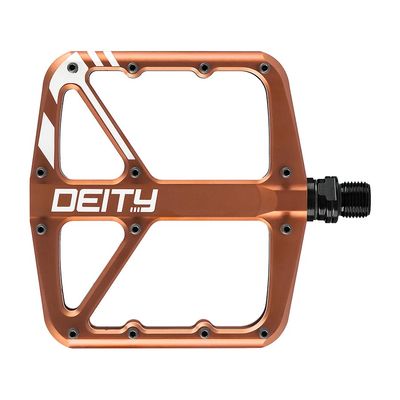 Deity, SuperVillain, Platform Pedals, Body: Aluminum, Spindle: Cr-Mo, 9/16'', Bronze, Pair
