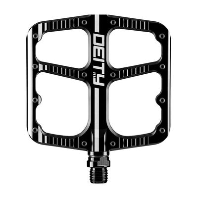 Deity, Flat Trak, Platform Pedals, Body: Aluminum, Spindle: Cr-Mo, 9/16'', Black, Pair