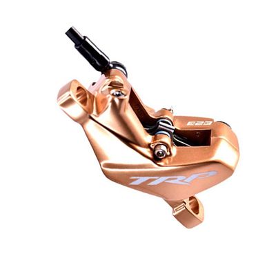 TRP, DH-R EVO, MTB Hydraulic Disc Brake, Right, Post mount, Disc: Not included, 320g, Gold