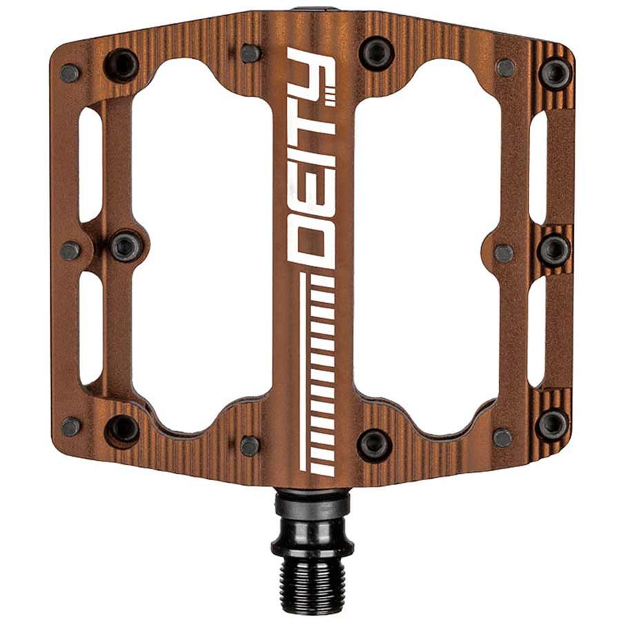 Deity, Black Kat, Platform Pedals, Body: Aluminum, Spindle: Cr-Mo, 9/16'', Bronze, Pair