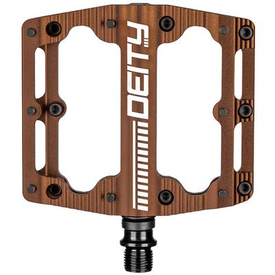 Deity, Black Kat, Platform Pedals, Body: Aluminum, Spindle: Cr-Mo, 9/16'', Bronze, Pair
