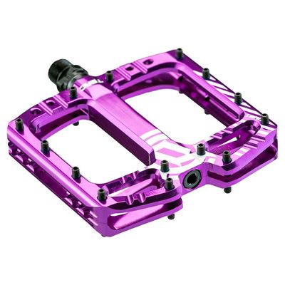 Deity, TMAC, Platform Pedals, Body: Aluminum, Spindle: Cr-Mo, 9/16'', Purple, Pair
