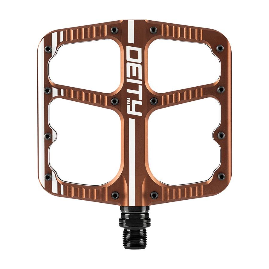 Deity, Flat Trak, Platform Pedals, Body: Aluminum, Spindle: Cr-Mo, 9/16'', Bronze, Pair