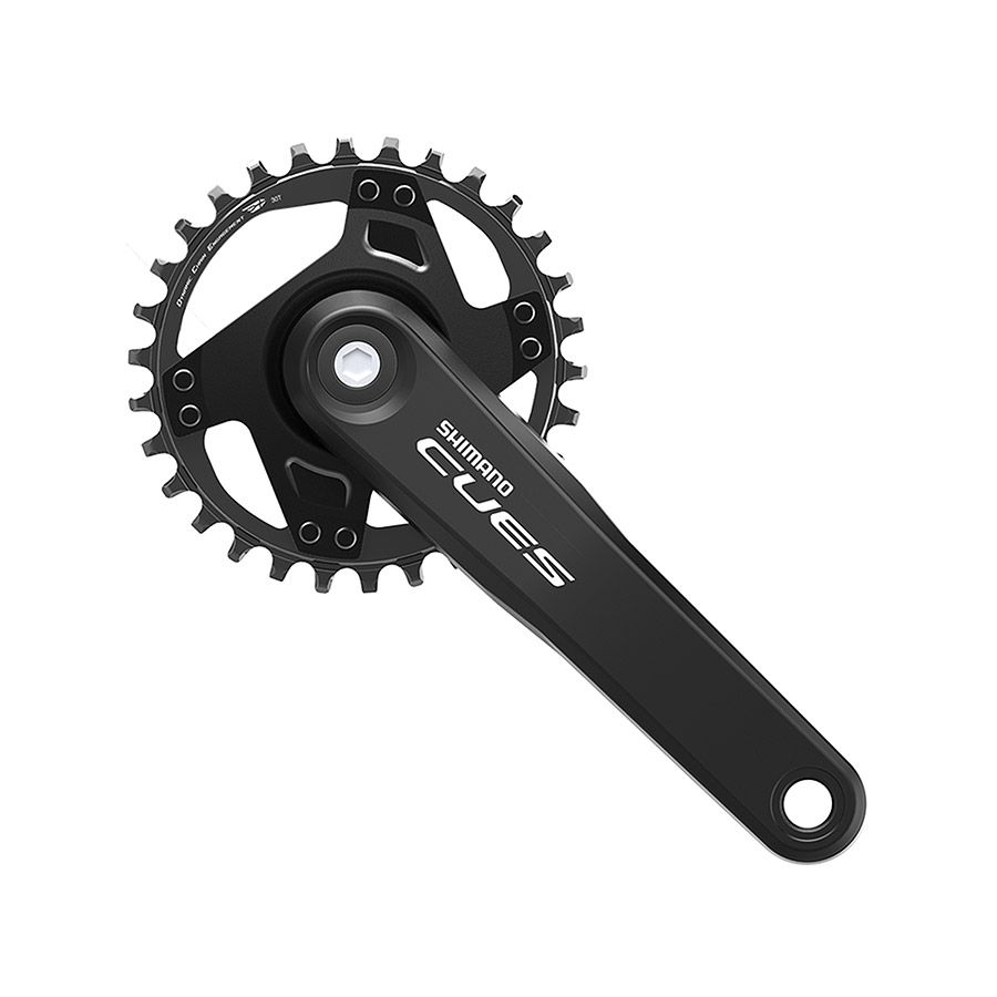 Shimano, CUES FC-U4000-1, Crankset, Speed: 9/10/11, BCD: Rivets, 30, JIS, 175mm, Black, MTB/Boost, EFCU40001EA0