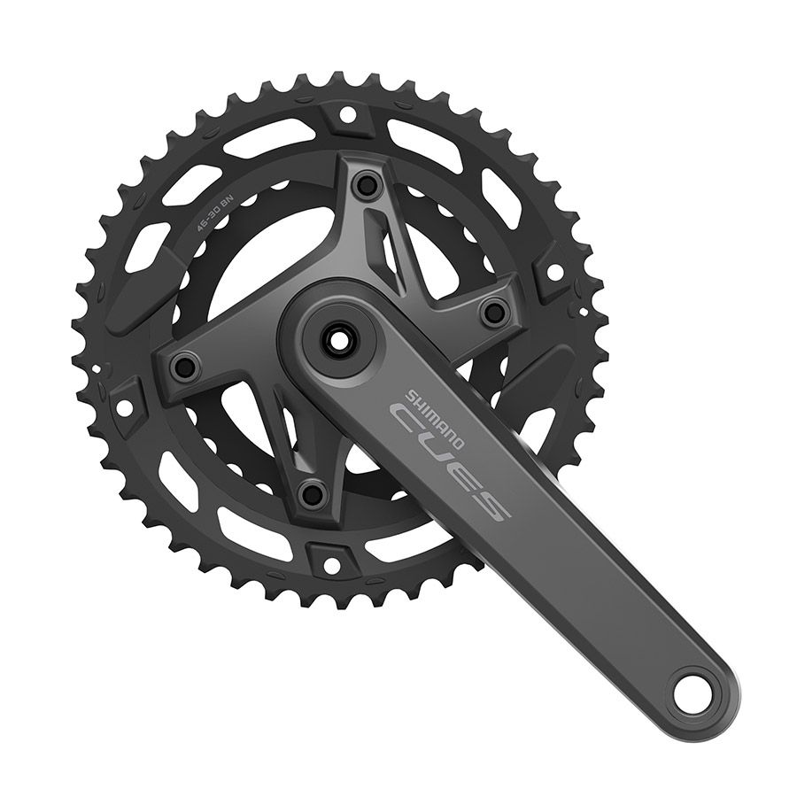Shimano, CUES FC-U6000-2, Crankset, Speed: 9/10, Spindle: 24mm, BCD: 110, 30/46, Hollowtech II, 175mm, Black, Boost, EFCU60002EX60X