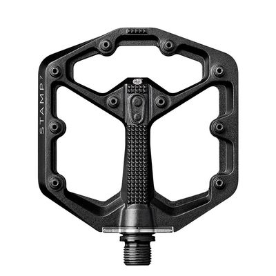 crankbrothers, STAMP 7 Small, Platform Pedals, Body: Aluminum, Spindle: Cr-Mo, 9/16'', Black, Pair