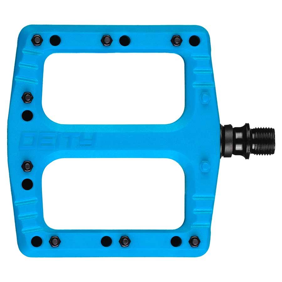 Deity, Deftrap, Platform Pedals, Body: Nylon, Spindle: Cr-Mo, Blue, Pair
