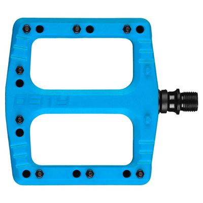 Deity, Deftrap, Platform Pedals, Body: Nylon, Spindle: Cr-Mo, Blue, Pair