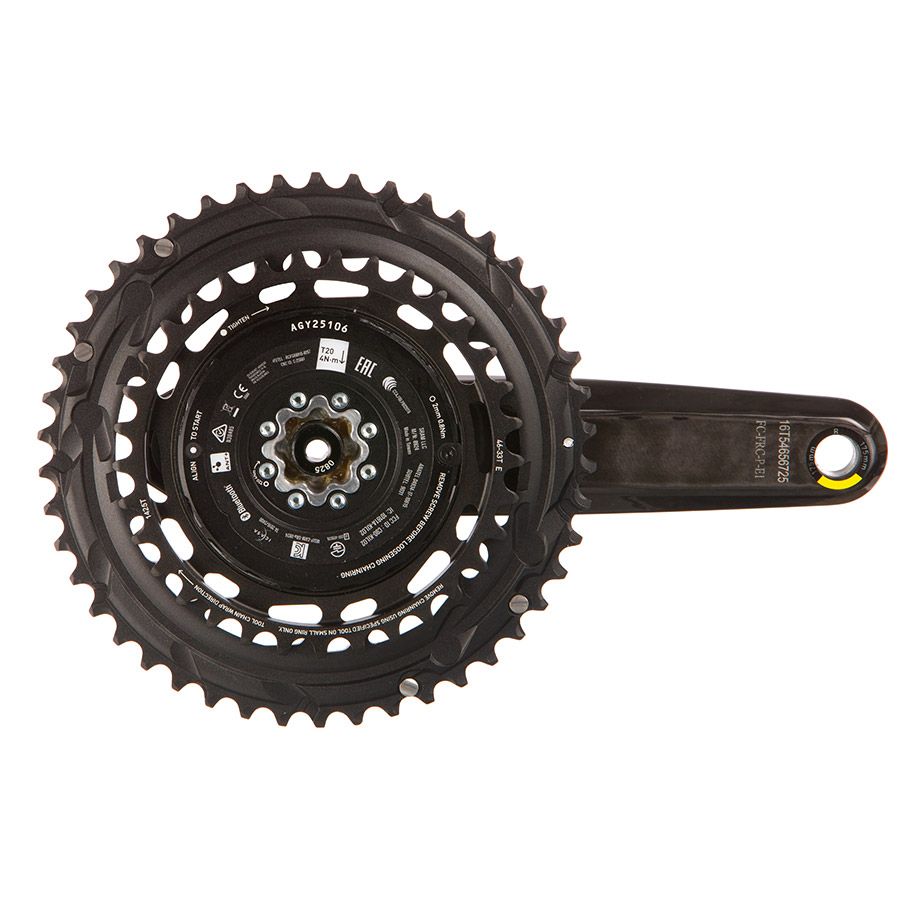 SRAM, Force 2x Powermeter E1, Power Meter Crankset, Speed: 12, Spindle: 28.99mm, BCD: Thread Mount, 46/33, DUB, 175mm, Black, Road