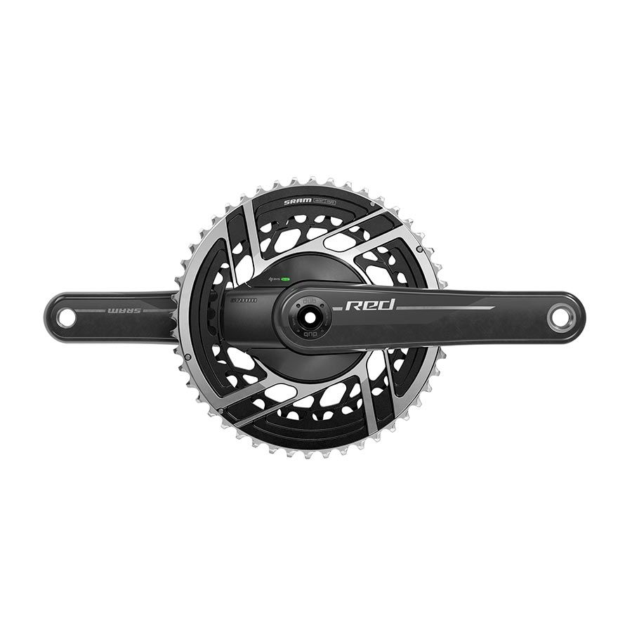 SRAM, Red AXS 2x Power Meter E1, Power Meter Crankset, Speed: 12, Spindle: 28.99mm, BCD: Direct Mount SRAM 8 Bolt, 46/33, DUB, 165mm, Black, Road