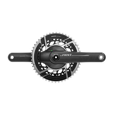 SRAM, Red AXS 2x Power Meter E1, Power Meter Crankset, Speed: 12, Spindle: 28.99mm, BCD: Direct Mount SRAM 8 Bolt, 46/33, DUB, 165mm, Black, Road