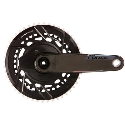 SRAM, Force 2x Powermeter E1, Power Meter Crankset, Speed: 12, Spindle: 28.99mm, BCD: Thread Mount, 48/35, DUB, 165mm, Black, Road