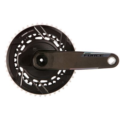 SRAM, Force 2x Powermeter E1, Power Meter Crankset, Speed: 12, Spindle: 28.99mm, BCD: Thread Mount, 46/33, DUB, 172.5mm, Black, Road