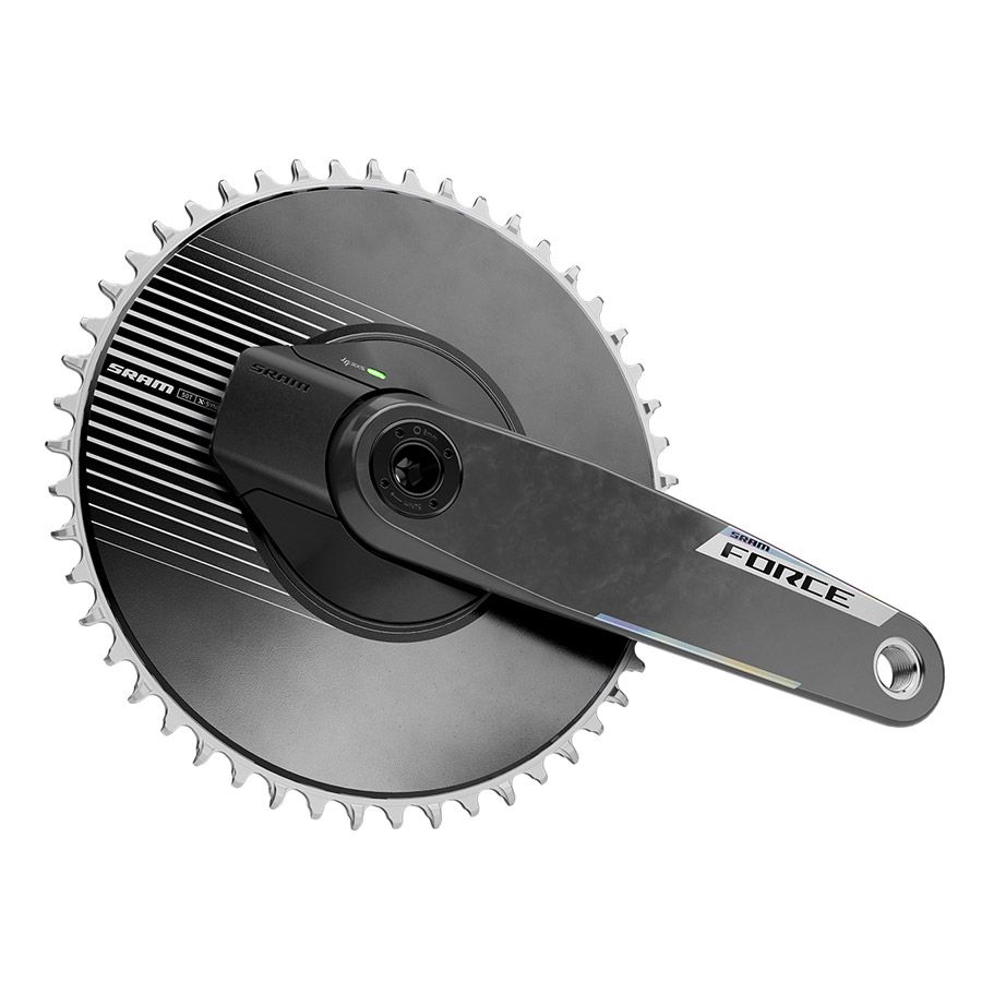 SRAM, Force 1x Aero Powermeter E1, Power Meter Crankset, Speed: 12/13, Spindle: 28.99mm, BCD: Direct Mount SRAM 8 Bolt, 50, DUB, 172.5mm, Black, Road