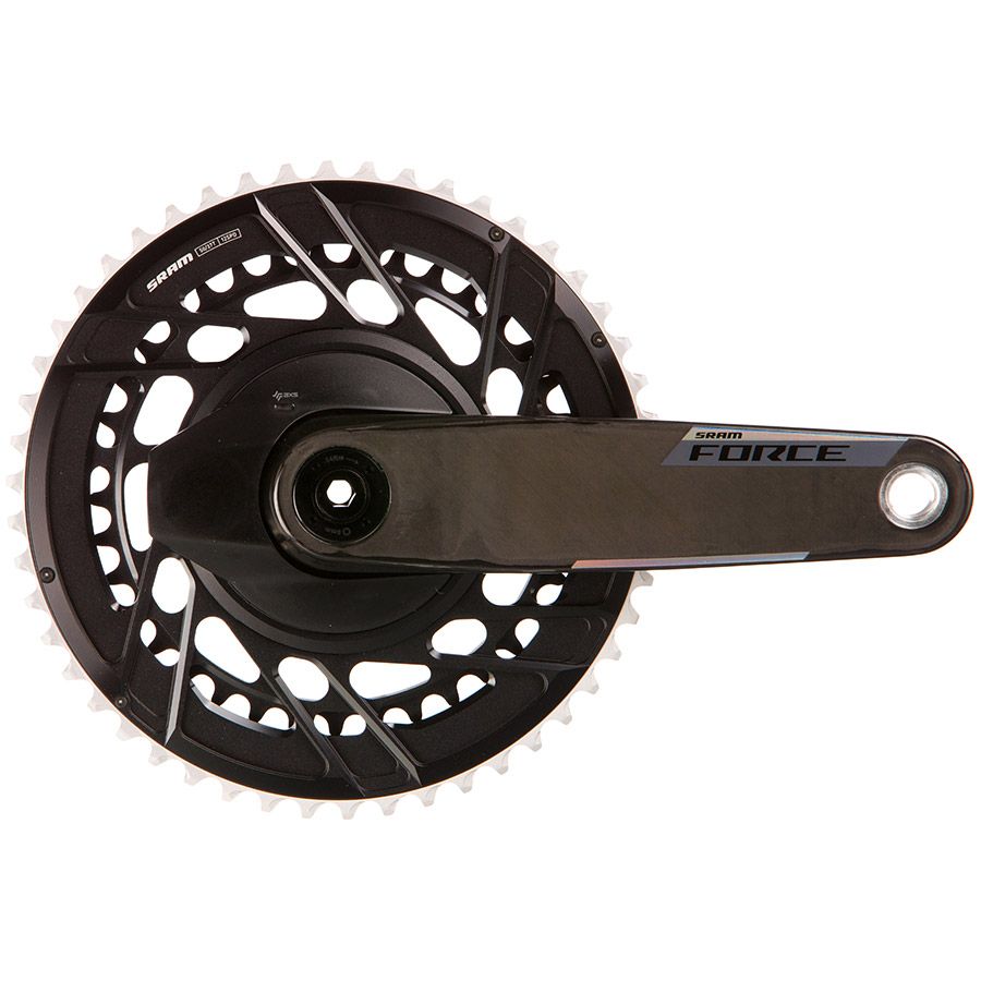 SRAM, Force 2x Powermeter E1, Power Meter Crankset, Speed: 12, Spindle: 28.99mm, BCD: Thread Mount, 50/37, DUB, 172.5mm, Black, Road