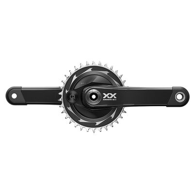 SRAM, XX SL T-Type Power Meter, Power Meter Crankset, Speed: 12, Spindle: 28.99mm, BCD: Thread Mount, 34, DUB, 165mm, Black, Boost