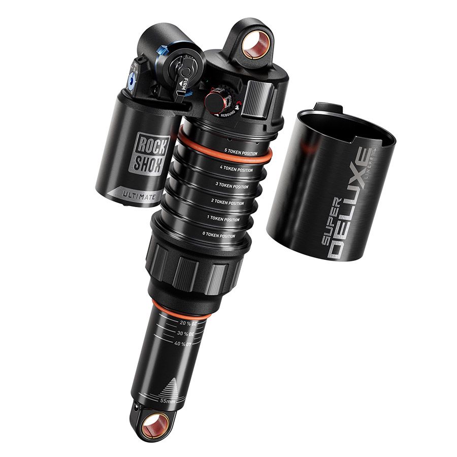 RockShox, Super Deluxe Ultimate D1, Rear shock, 210x55, Shaft Eyelet: Standard, Body Eyelet: No Bushing, Token Loc 2, Reb55/Comp30, Lockout45, Specialized Levo (S2-S6) 2023+