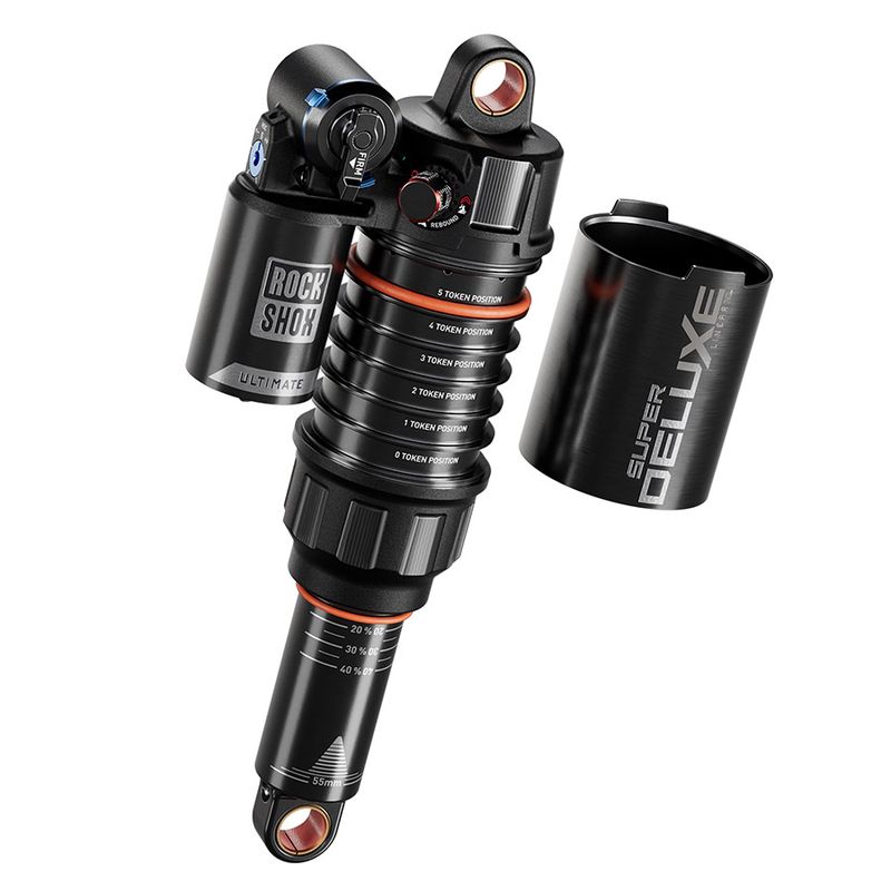 RockShox, Super Deluxe Ultimate D1, Rear shock, 210x55, Shaft Eyelet: Standard, Body Eyelet: No Bushing, Token Loc 2, Reb55/Comp30, Lockout45, Specialized Levo (S2-S6) 2023+
