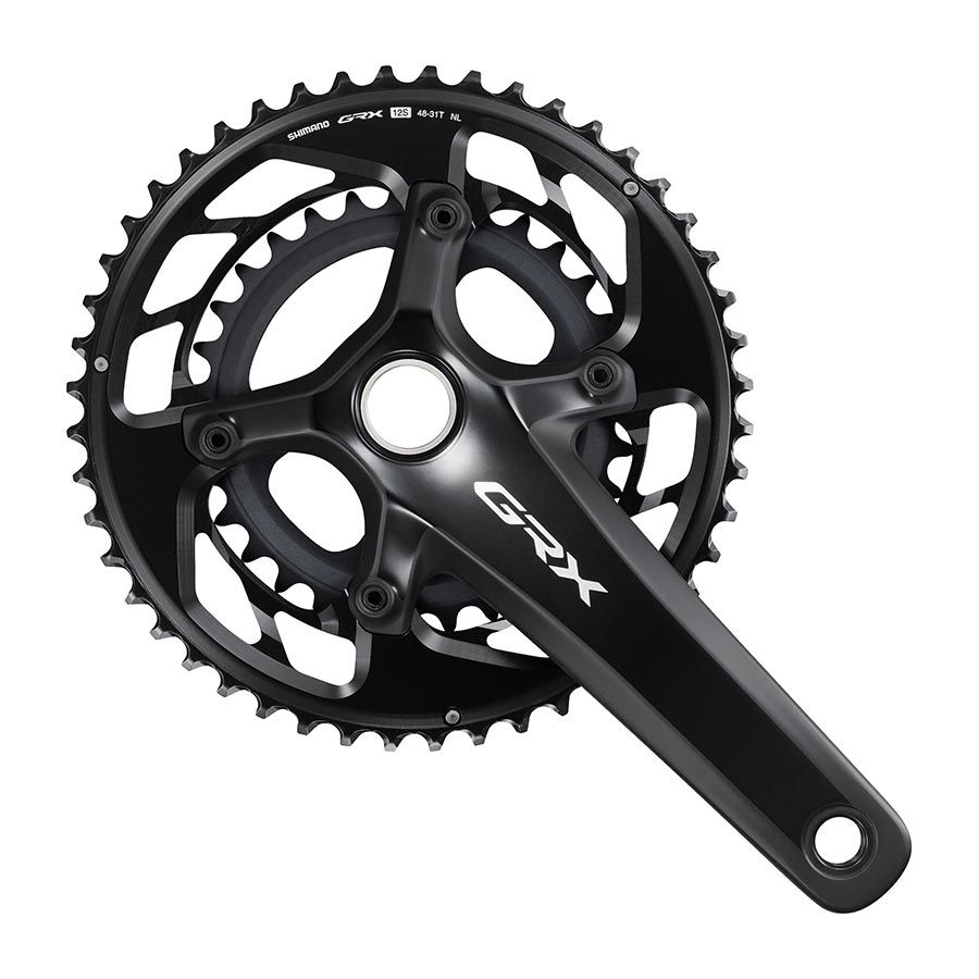 Shimano, GRX FC-RX820-2, Crankset, Speed: 12, Spindle: 24mm, BCD: 80/110, 31/48, Hollowtech II, 175mm, Black, Road Disc