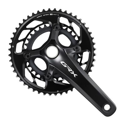 Shimano, GRX FC-RX820-2, Crankset, Speed: 12, Spindle: 24mm, BCD: 80/110, 31/48, Hollowtech II, 175mm, Black, Road Disc