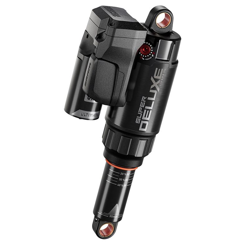 RockShox, Super Deluxe FLT Attendant D1, Rear shock, 210x55, Shaft Eyelet: Standard, Body Eyelet: No Bushing - 90 Deg Rotation, Token Loc 3, Reb55/Comp34, Mid4-Lock6, Yeti SB140 2020+