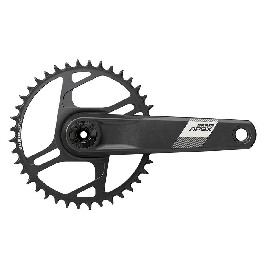 SRAM, Apex D1, Crankset, Speed: 12, Spindle: 28.99mm, BCD: Direct Mount, 40, DUB, 165mm, Black, Road Disc