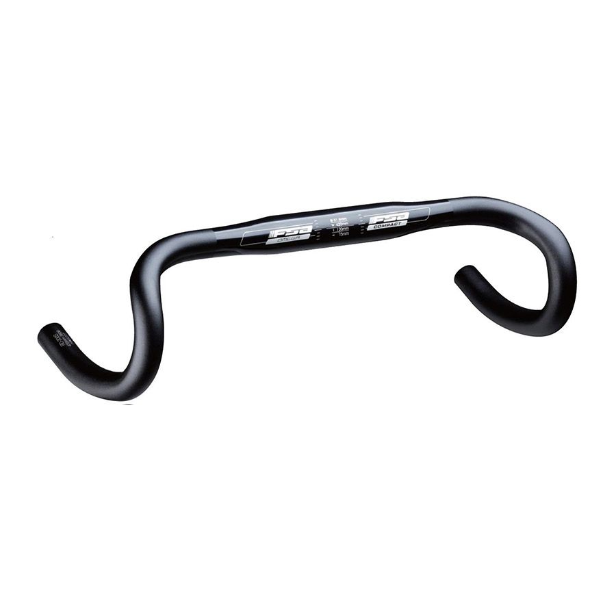 FSA, Omega Compact Road, Drop Handlebar, Diameter: 31.8mm, 420mm, Drop: 120mm, Reach: 75mm, Black