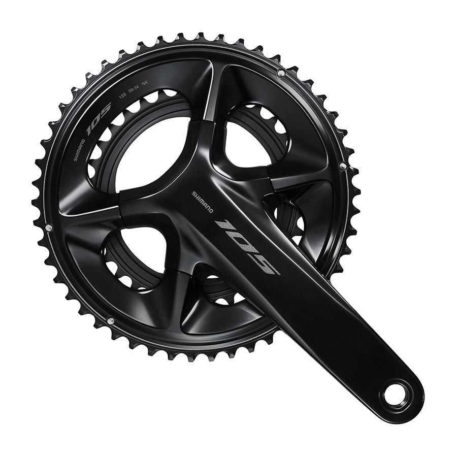 Shimano, 105 FC-R7100, Crankset, Speed: 12, Hollowtech II, 175mm, 52/36T, Black, Road Disc, IFCR7100EX26