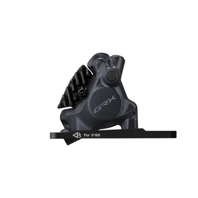Shimano, GRX BL-RX717 / BR-RX410, Road Hydraulic Disc Brake, Front, Flat mount, 160mm (not included), Black, IRS7174DLF6SC100