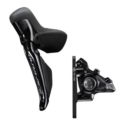 Shimano, Dura Ace Di2 ST-R9270 / BR-R9270, Road Hydraulic Disc Brake, Front, Flat mount, 140 or 160mm (not included), 175g, Black, IR9270DLF6SC100F