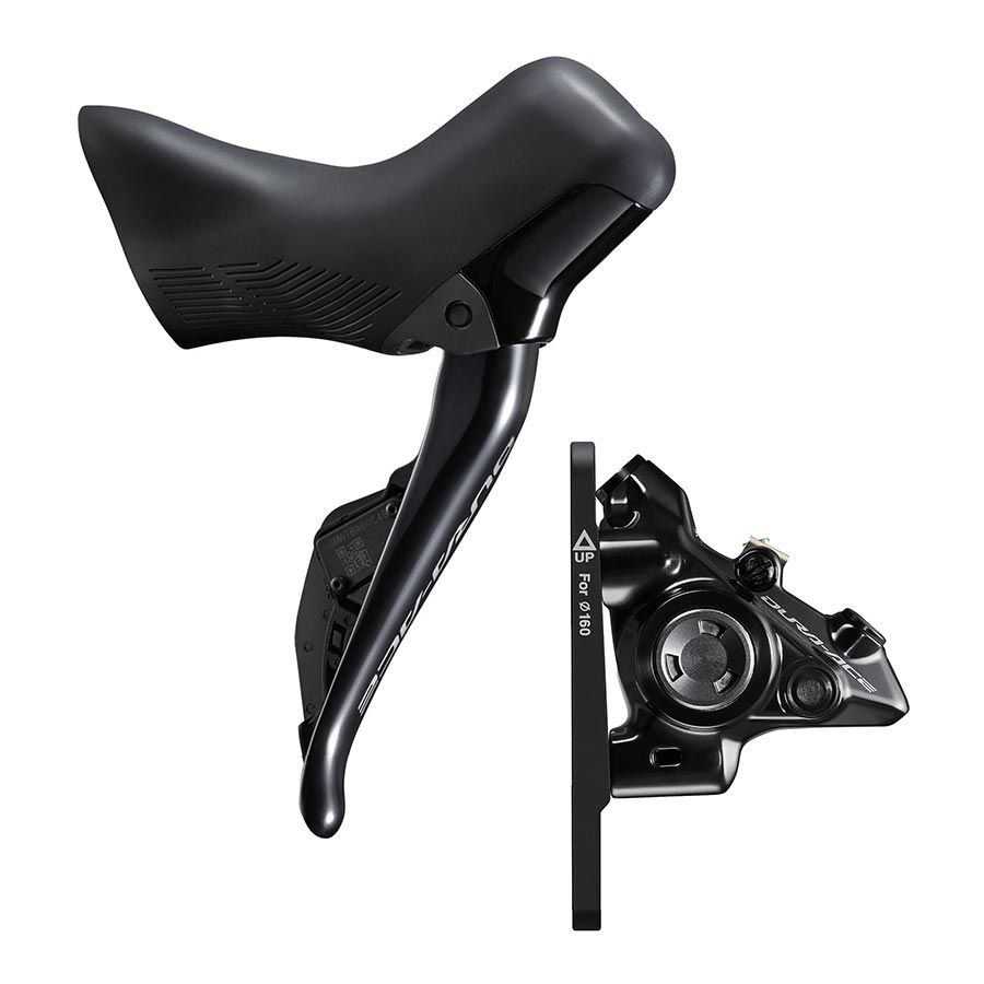 Shimano, Dura Ace Di2 ST-R9270 / BR-R9270, Road Hydraulic Disc Brake, Front, Flat mount, 140 or 160mm (not included), 175g, Black, IR9270DLF6SC100E