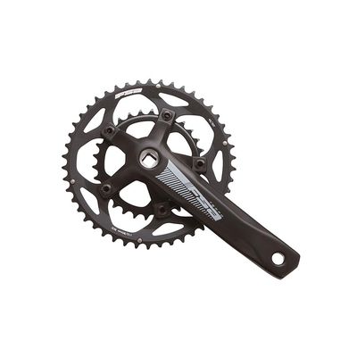 FSA, Tempo Double Adv JIS, Crankset, Speed: 10/11, BCD: 80/110, 30/46, Square, 175mm, Black