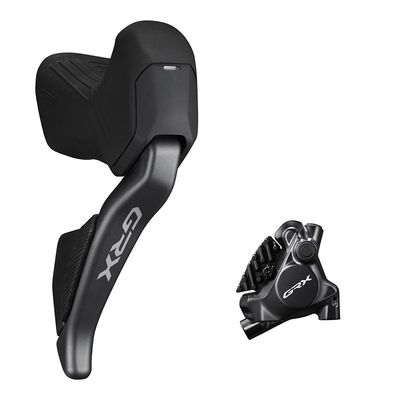 Shimano, GRX Di2 ST-RX825 / BR-RX820, Road Hydraulic Disc Brake, Rear, Flat mount, 140 or 160mm (not included), 136g, Black, IRX8251DRRDSC170A