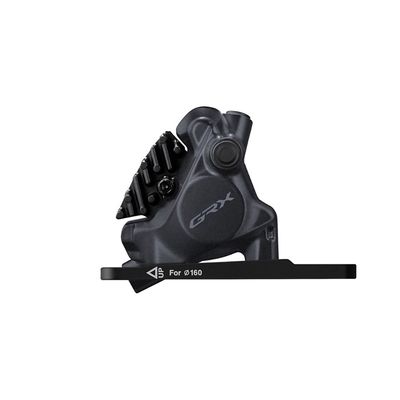 Shimano, GRX BR-RX410, Road Hydraulic Disc Brake, Front, Flat mount, 140 or 160mm (not included), 109g, Black