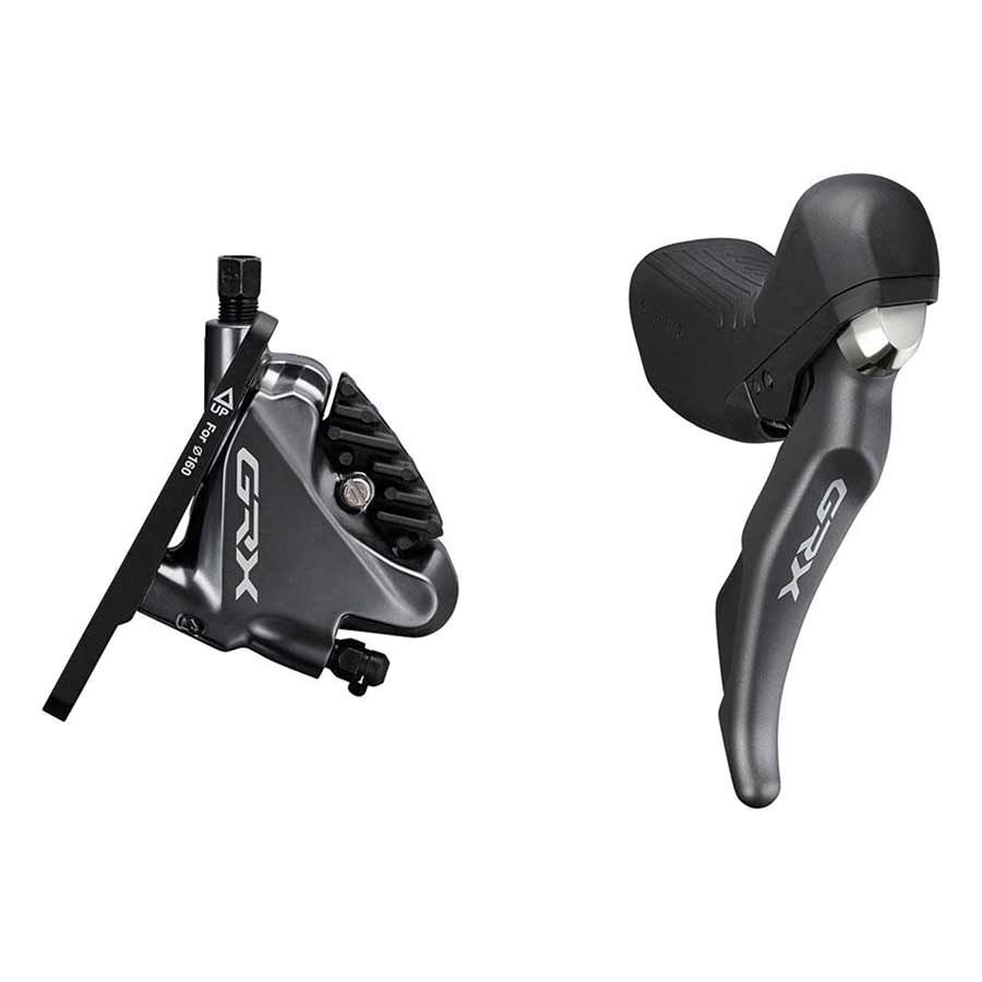 Shimano, GRX ST-RX810-LA / BR-RX810-F, Road Hydraulic Disc Brake, Front, Dropper lever, Flat mount, 140 or 160mm (not included), Black, Set
