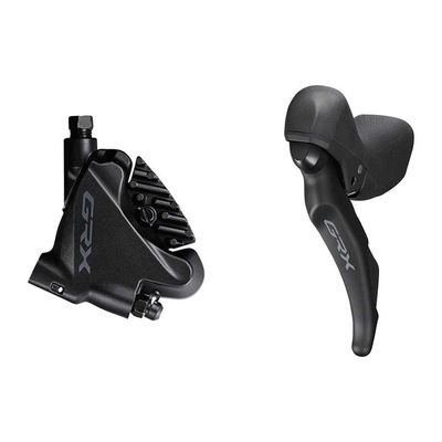 Shimano, GRX ST-RX600-R / BR-RX400-R, Road Hydraulic Disc Brake, Rear, 11 speed, Flat mount, 140 or 160mm (not included), Black, Set