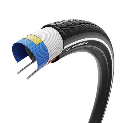 Michelin, City Touring, Road Tire, 27.5"x2.20, Wire, Clincher, MAGI-X, City Shield, 3x62, Black