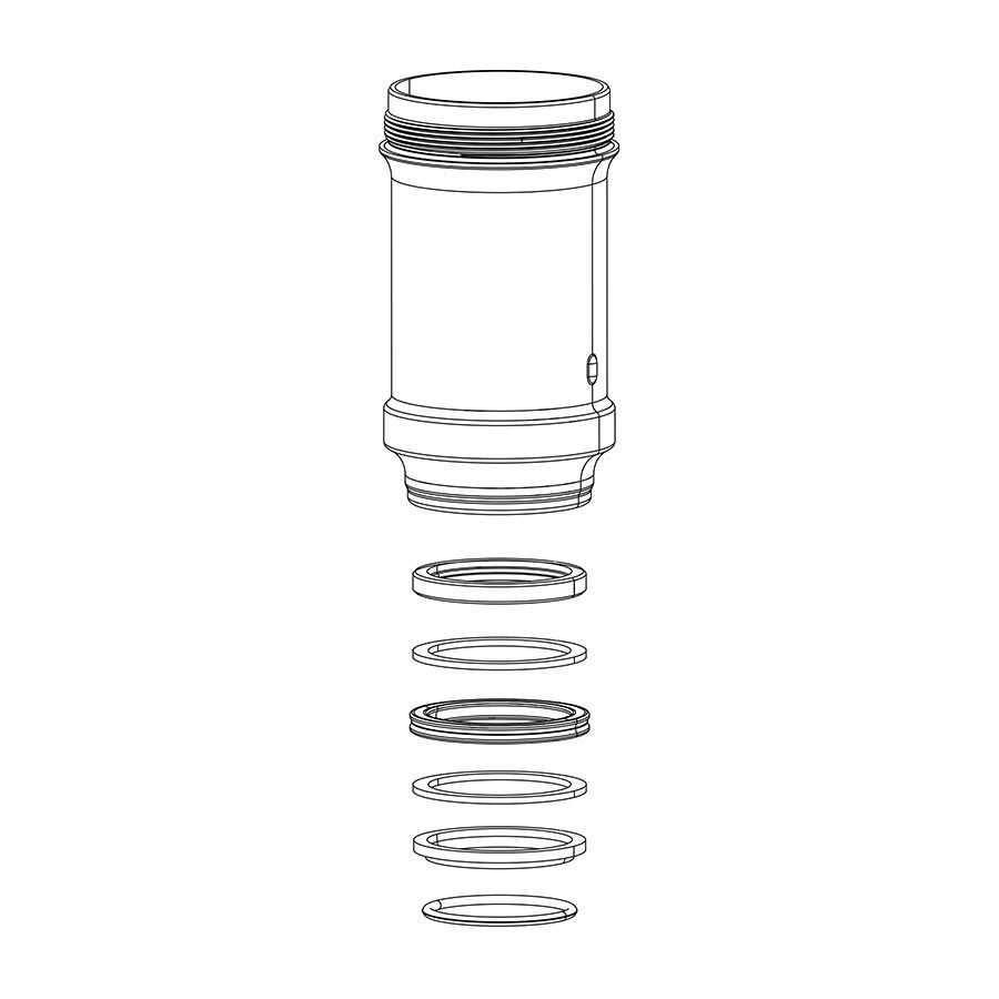 RockShox, Monarch B1, C1, D1 Air Can Assembly, 165x38 - Monarch B1 (Plus, RL, XX), C1 (R, RT, RT3), D1 (RT3)